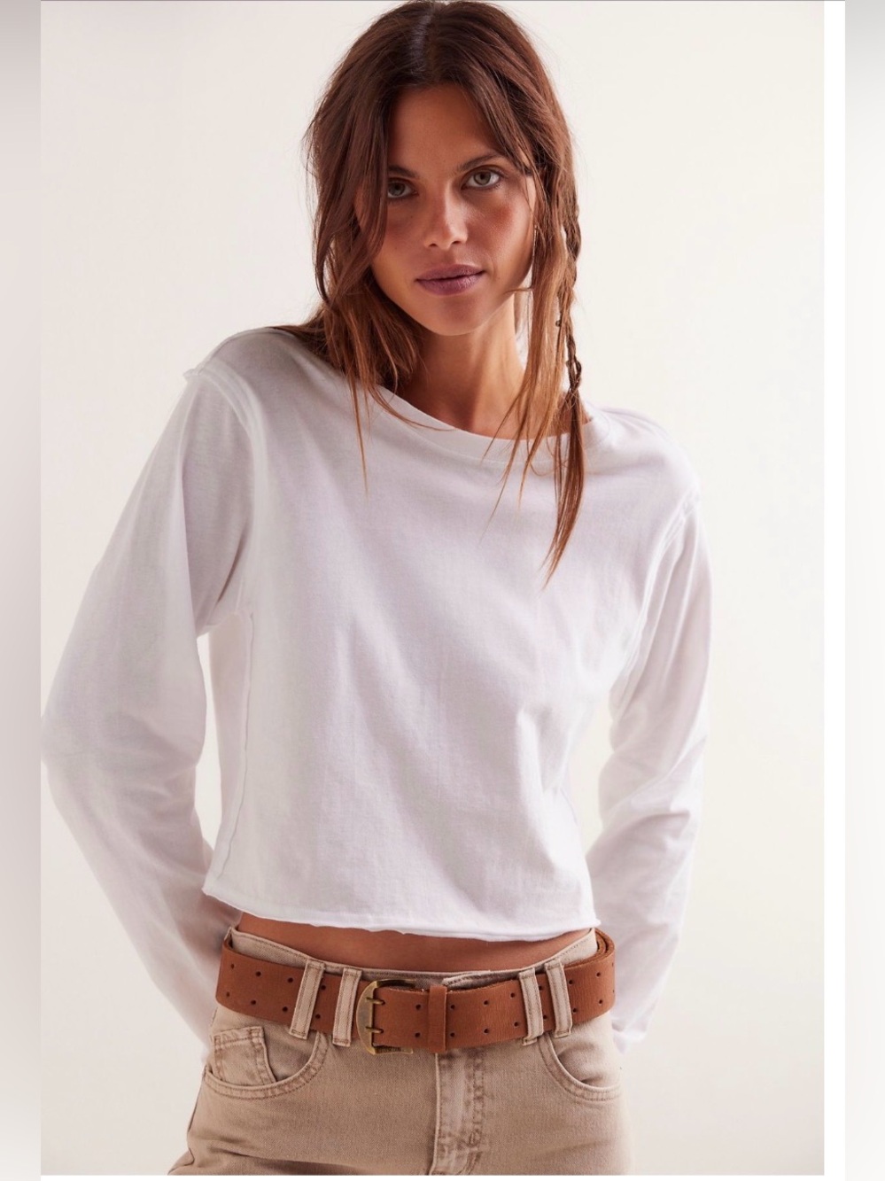 We The Free Perfect Long Sleeve Tee. In White. Size XL NWT